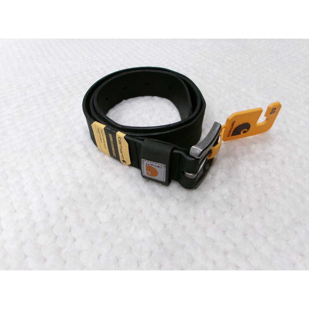 Carhartt Mens 40‎ Saddle Leather Belt Black WB5502-M Full Grain Rugged Buckle